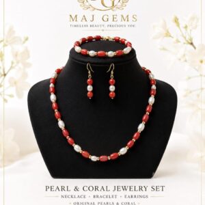 Natural Coral & Pearl Jewelry Set