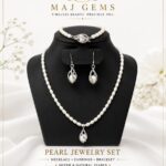 Elegant Teardrop Pearl & Silver Jewelry Set