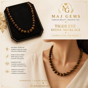 Authentic Natural Tiger Eye Stone Strand Necklace