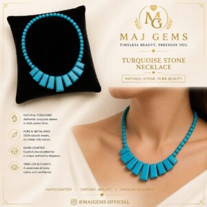 Authentic Natural Turquoise Statement Collar Necklace