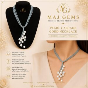 Pearl Cascade Cord Necklace