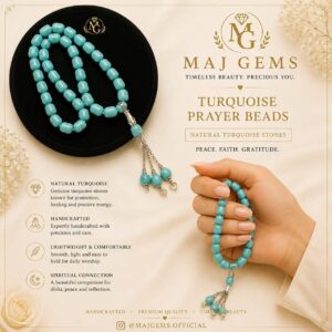 Authentic Natural Turquoise Prayer Beads (Misbaha)